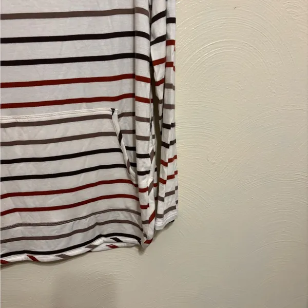 Market & Spruce Striped Hoodie Pullover Rayon Stretch Size - Image 7