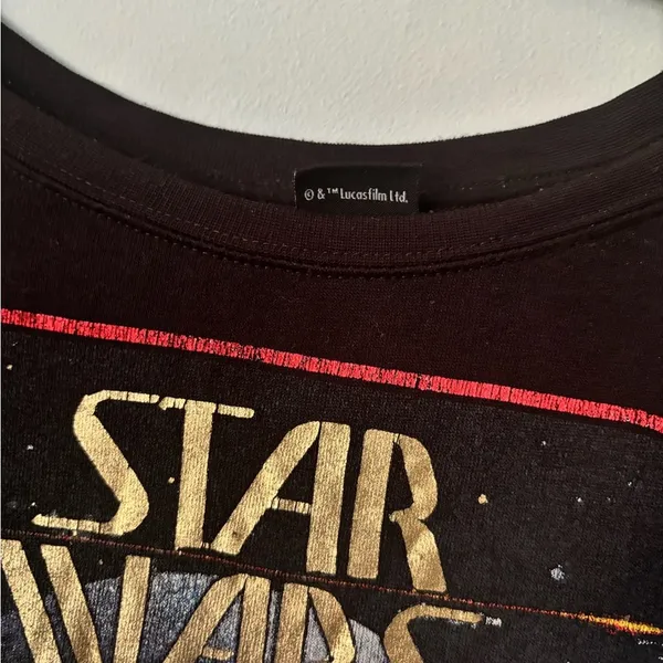 Vintage 80s Black Lucas film Star Wars darth vader crew neck oversize sweater S - Image 4
