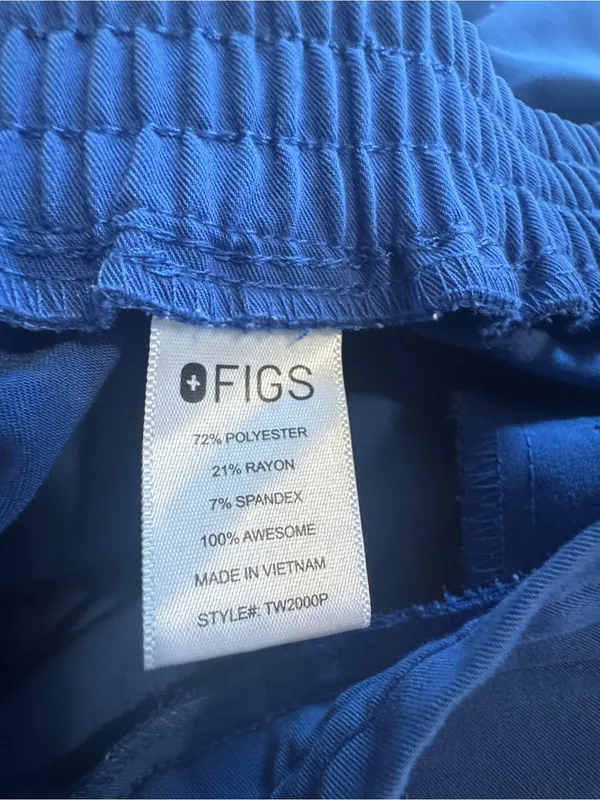 Figs Women's Yola High Rise Slim Scrub Pants in Royal Blue- small - Image 5
