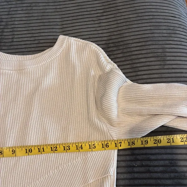Lululemon Beige Reversible Crossover Sweater Knit Ribbed Cashmere Blend Size 6 - Image 7