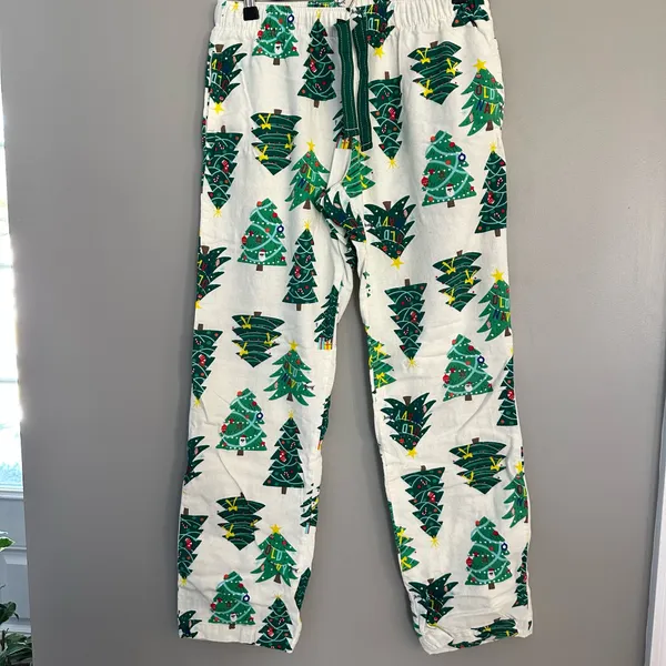 Old Navy Men’s Flannel Cotton Christmas Santa Graphic Pajama Pants S Drawstring - Image 2