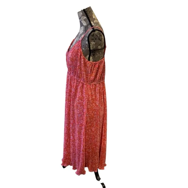 BEACHSISSI Coral Red Floral Spaghetti Strap Dress size XL - Image 4