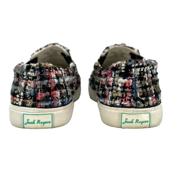 Jack Rogers Anna Black Multi-Colored Boucle Metallic Tweed Slip On Sneakers Sz 6 - Image 9