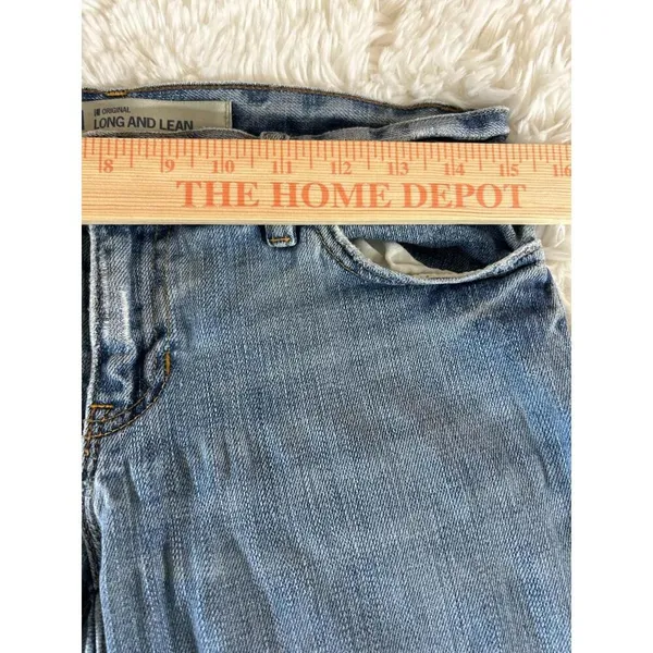 GAP Y2K Long Lean Jeans Sz2L Boot Cut Distressed Frayed Hem - Image 5