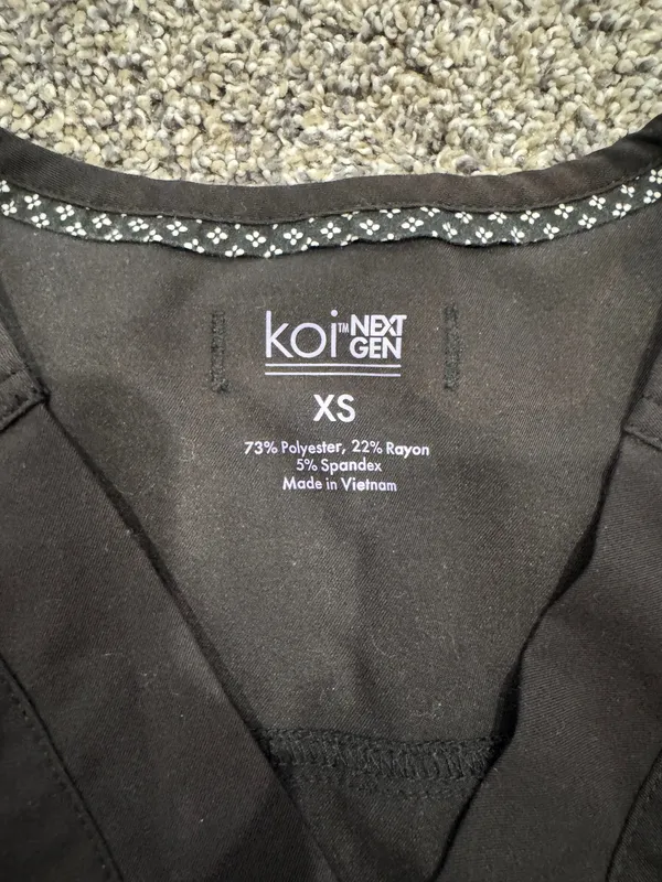 Koi Scrub Top Black Size XS - Image 3