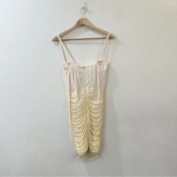 Oh Polly Women's Overload Mesh Bodycon Corset Mini Dress Size 6 NWT‎ Ivory - Image 5