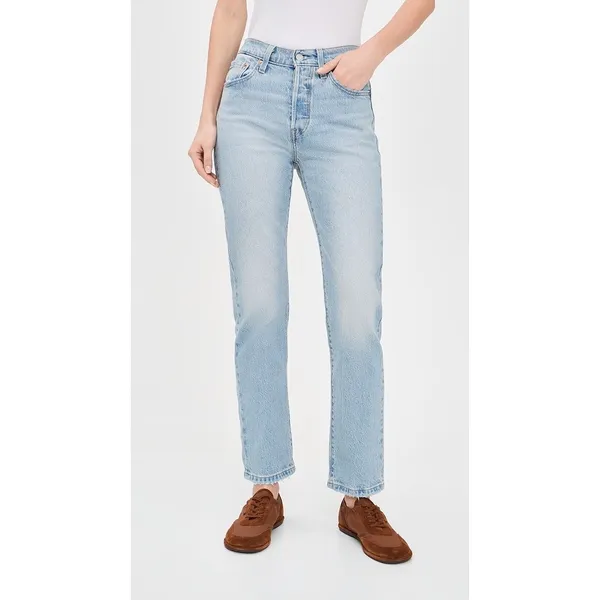 501s Levi's Light Wash Relaxed High Rise Straight Leg Jeans Size 28 - Image 8