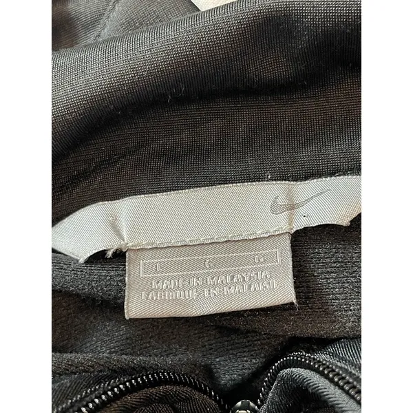 VTG Nike Black White 90s Y2K Track Zip Up Jacket L - Image 6