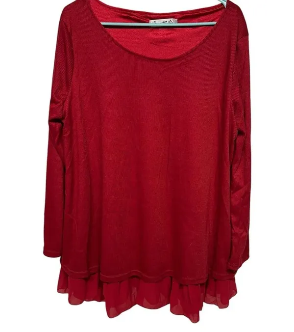 Xiang Ri Kui Red Layered Tunic Size XXL - Image 2