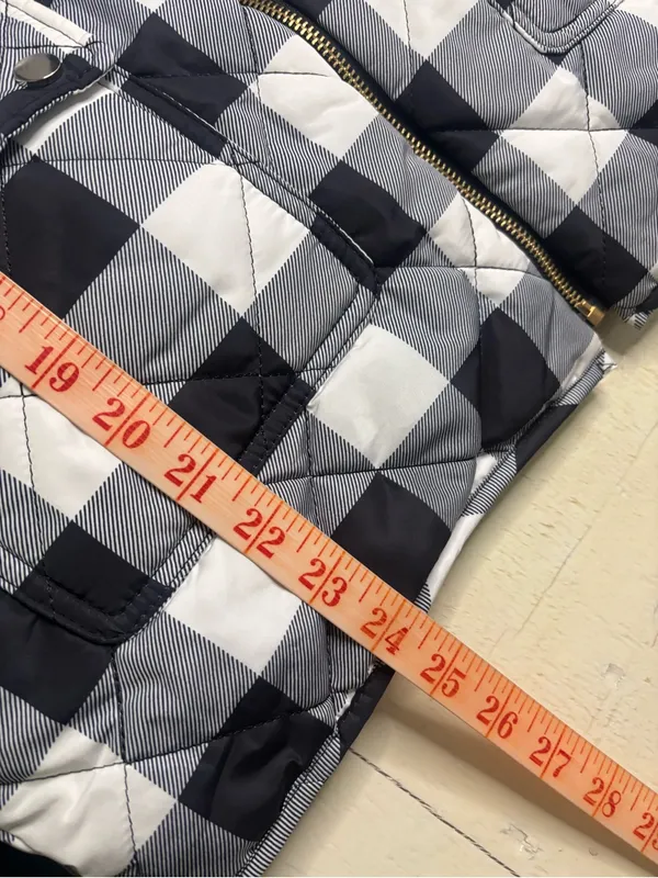 Reversible Vest Size Large Leopard Print Buffalo Plaid Black White New Full Zip - Image 5