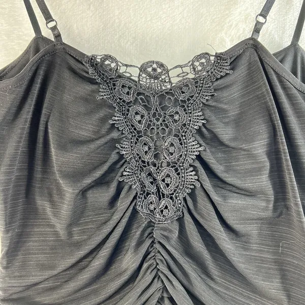 Vintage Y2K Takara L Large Babydoll Top Ruched Ruffle Tank Whimsygoth Goth Fairy - Image 10