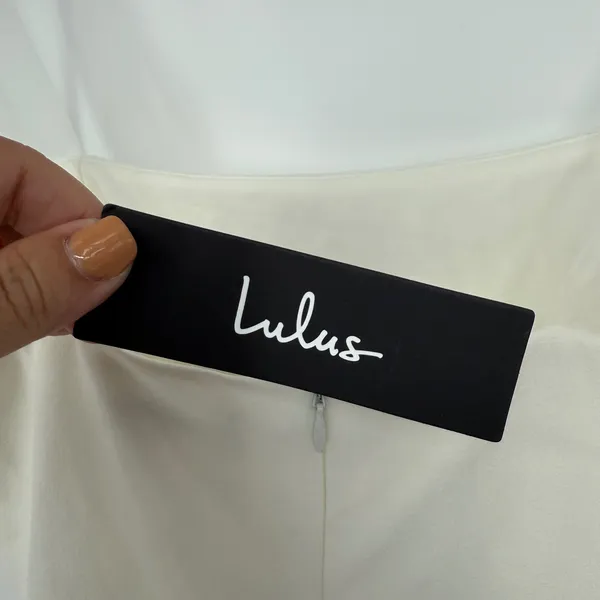 Lulus‎ Romantic Celebration White Tie-Strap Bodycon Midi Dress Size S - Image 9