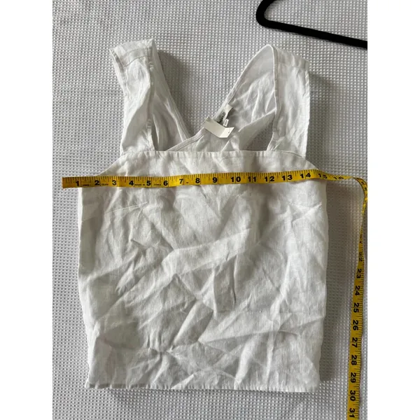 Madewell 100% Linen Cross Back top Size 00 - Image 4