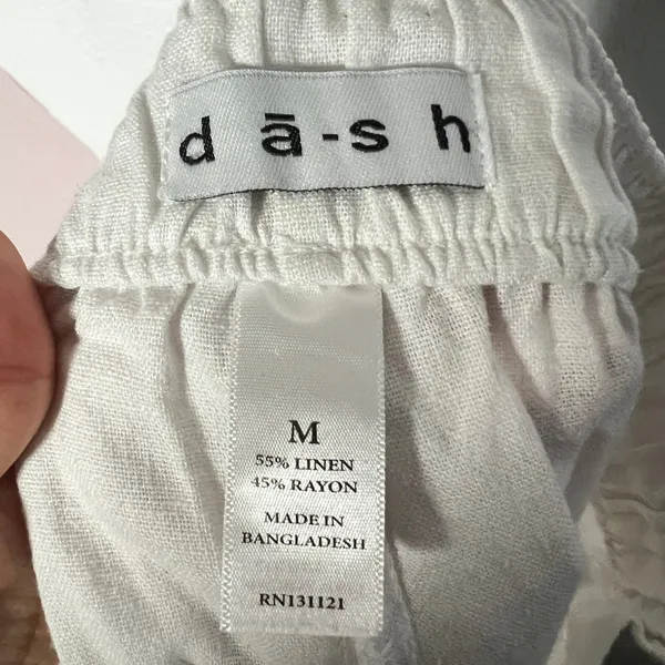 Dash‎ Linen Blend Pants Women's Medium Wide Leg Cropped Beach Vacation - Image 4