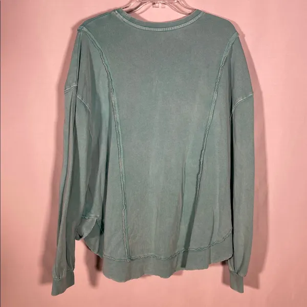 Z Supply Womens Replay Sweatshirt Teal Green Oversized Large - Image 4