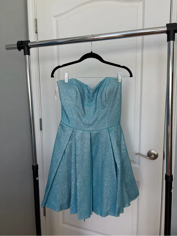 Sherri Hill Strapless Light Blue Dress - Image 2