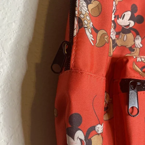 NWT Disney Mickey Mouse & Minnie Mouse print Coral Classic Backpack - Image 3