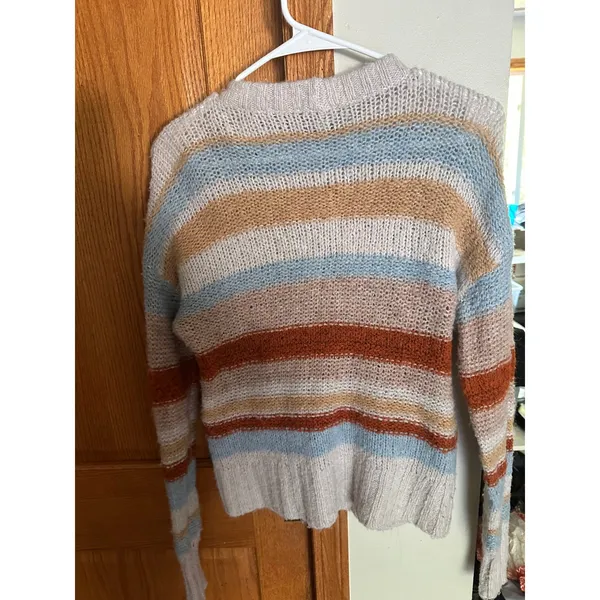 American Eagle Outfitters XS Striped Wool Blend Crewneck Sweater Multicolor - Image 4