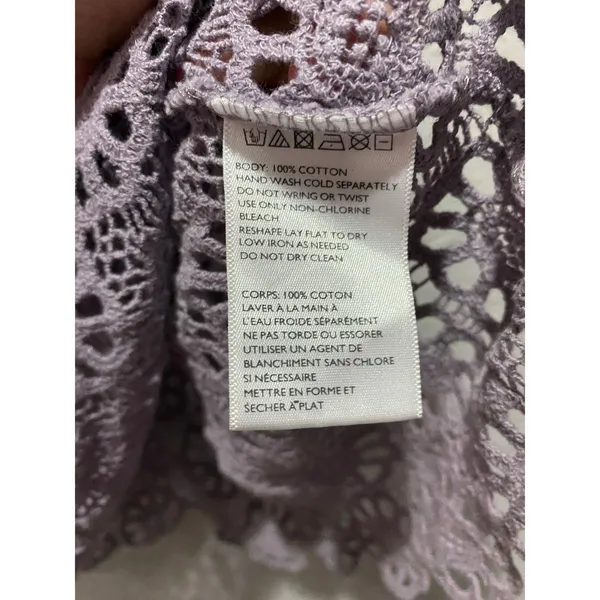 Anthropologie Pins & Needles Women's Purple Crochet Tank Sz L Beachy Boho - Image 5