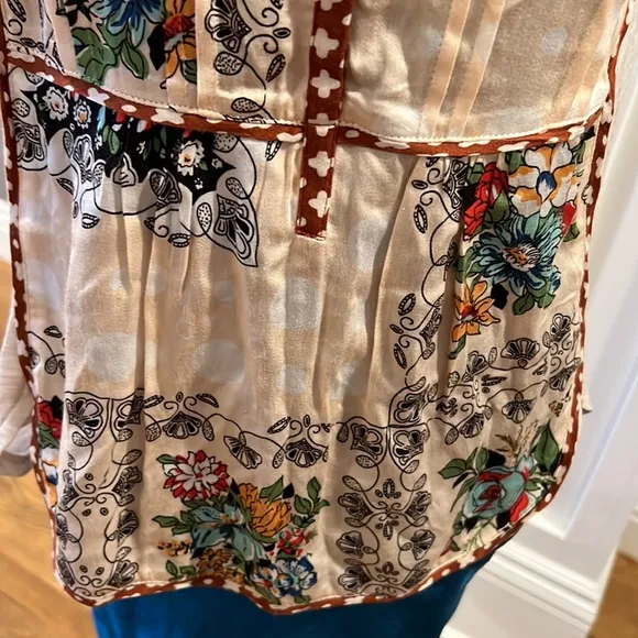 Anthropologie tiny XS patchwork front top cotton back‎ - Image 3