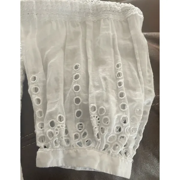 RALPH LAUREN White Cotton Voile Floral Eyelet Dress Size 10, $55, B53 - Image 5