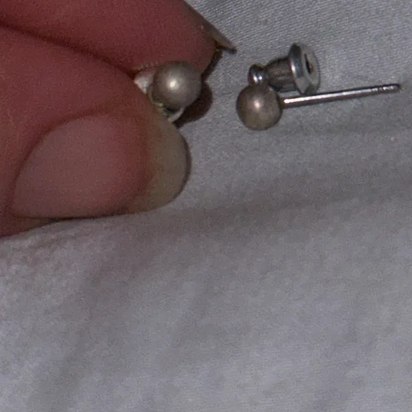 Silver Stud Earrings - Image 3
