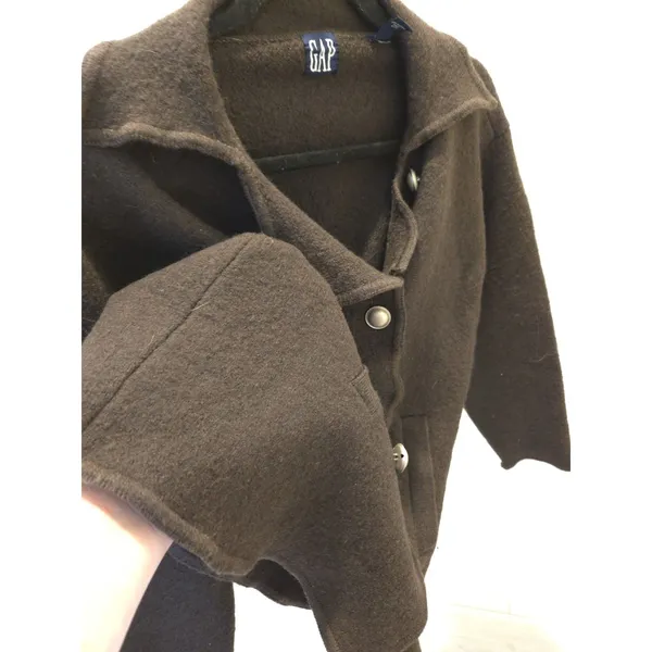 Gap 100% Wool Small Brown Double-Breasted with Pockets Jacket Womens - Image 4
