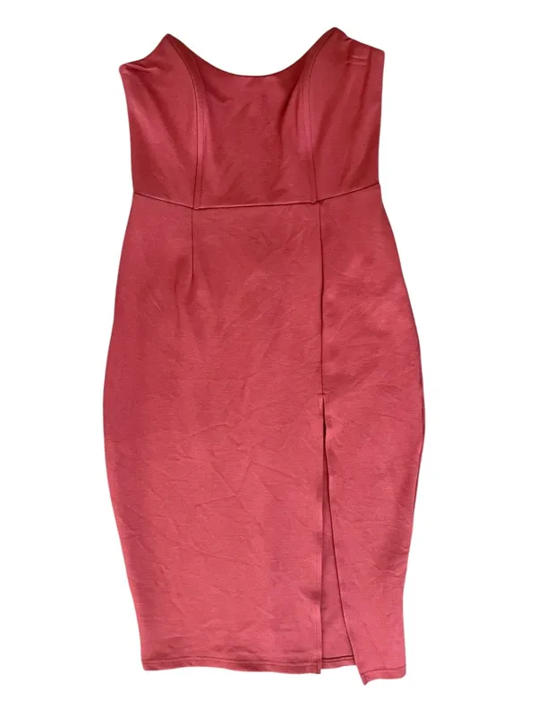Superdown Revolve Women’s Zarah Strapless High Slit Dusty Rose Midi Dress Sz S - Image 11