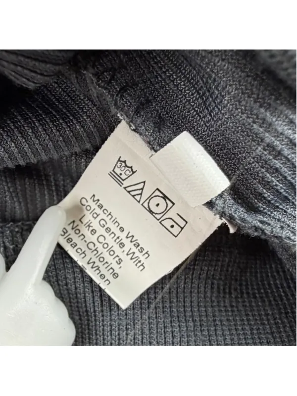 Unbranded Corduroy Knit Crewneck Sweatshirt Size Small Dark Blue Gray Pullover - Image 4