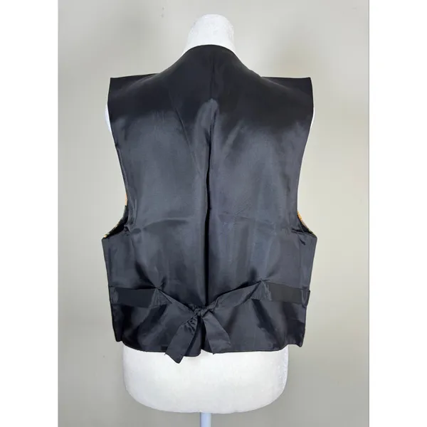 Vintage ‘90s French Wines Tapestry V-Neck Open Front Vest - Image 6