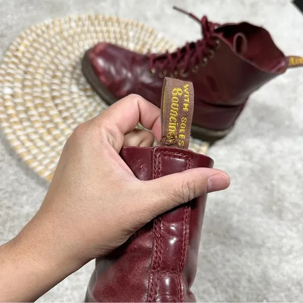 Dr. Martens Women’s Pascal Cherry Shiraz Buttero Leather 8-Eye Boots Size 6 - Image 9