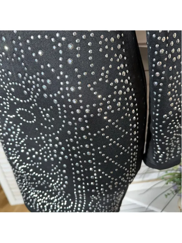 Vintage Y2K studded dress bodycon black punk goth rave alt edgy biker grunge M L - Image 10