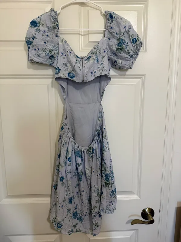 Altar'd State off the shoulder Blue Floral Dress - Image 2