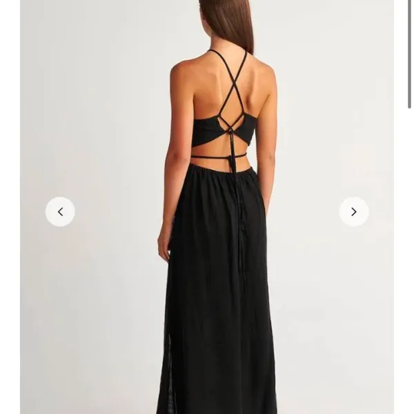 PEARL & CAVIAR Black Cut Out maxi‎ Dress cotton viscose blend size xs/small sexy - Image 9