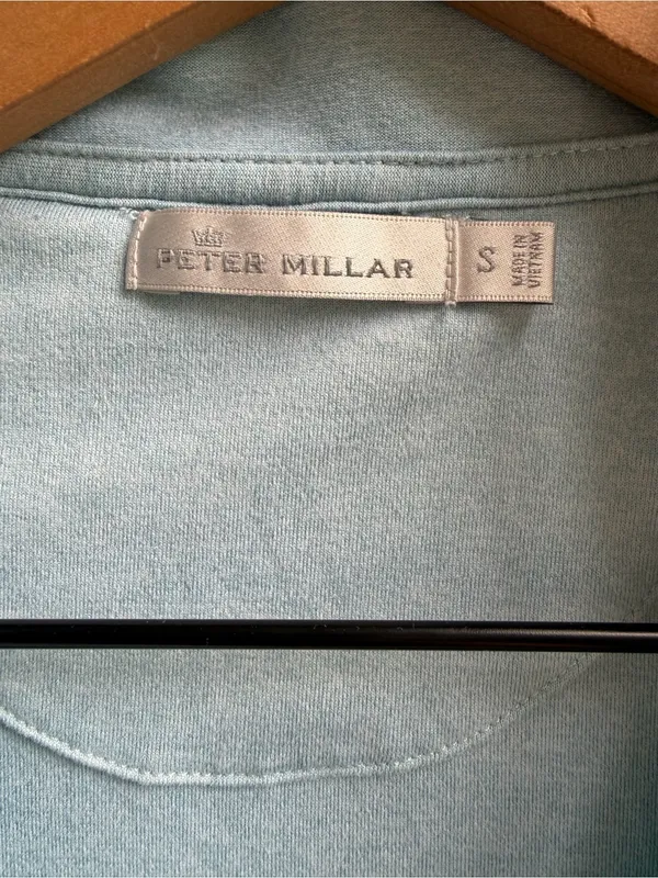 Women's Peter Millar Perth Melange Quarter-Zip Pullover Size Small Heather Blue - Image 3