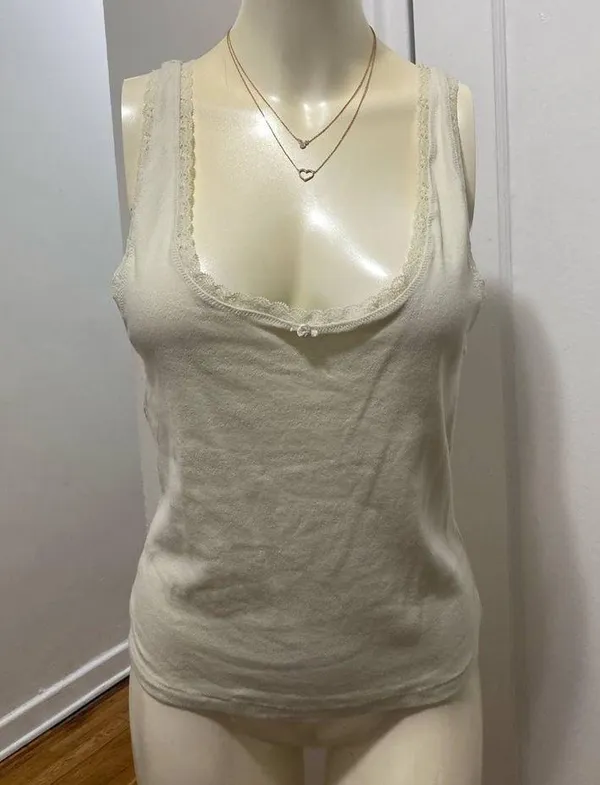Retired Skims Size 3X NWT Lace Logo Cami Tank Top Bone Pointelle Women's - Image 6