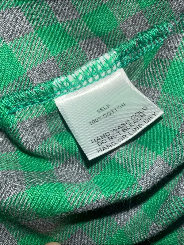 easel Mint Green Gingham Button-Up Tunic Top Relaxed Fit Cottagecore - Image 7