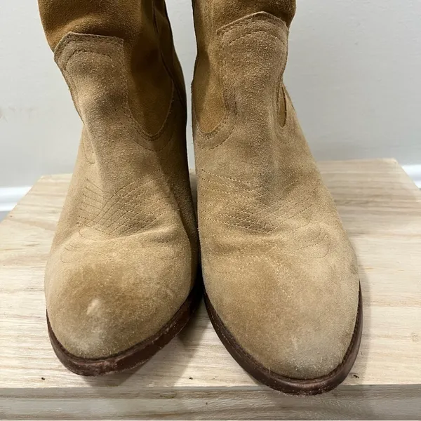 Frye‎ Ilana Beige Suede Leather Western Ankle Boot 7.5 - Image 6