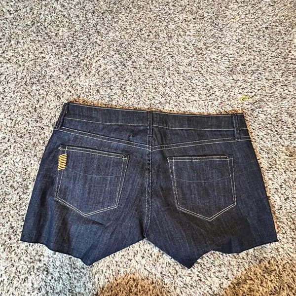 Paige Diego Dark Wash Denim Cut Off‎ Shorts Women 27 Low Rise Raw Hem WA643 - Image 7