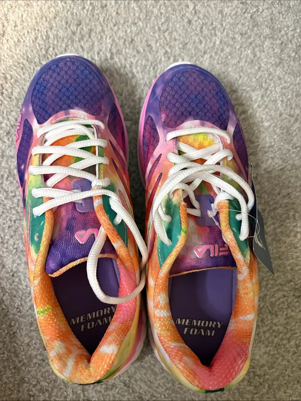 Fila Multicolor Athletic Sneakers with Pink and Purple Accents - Image 5