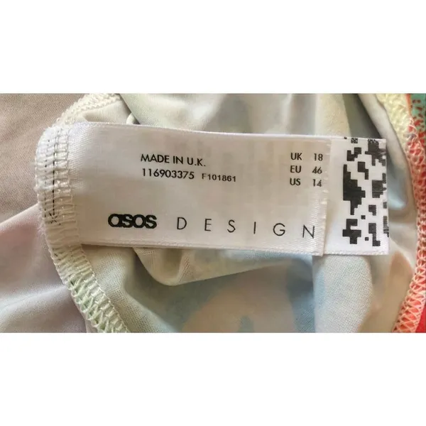 ASOS Design Printed Satin Scarf Top Size US 14 Multicolor Y2K - Image 5