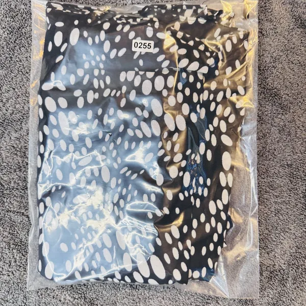 255 | Relativity Polka Dot Mesh Mini Skirt Black White Women XL‎ - Image 7