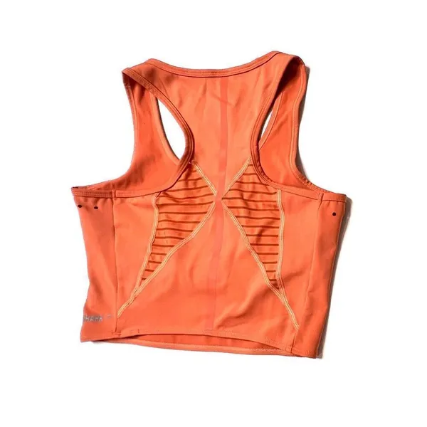 GymShark Athletic Orange Sleeveless Moisture Wicking Top Cropped Top sz S/M‎ - Image 2