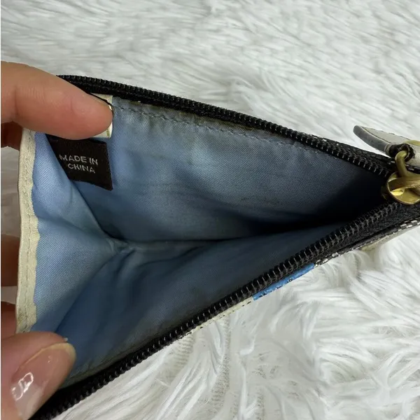 COACH Black Signature Double Strap Coin Purse Wallet - Image 5
