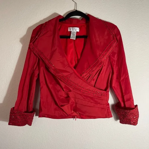 Vintage Jackie Jon Beaded Top Red Size 6 - Image 8