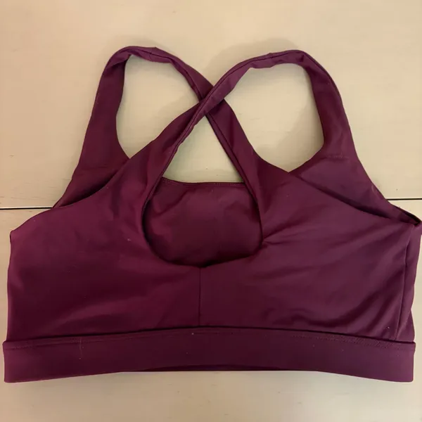 Women's Burgundy Sports Bra - Image 6