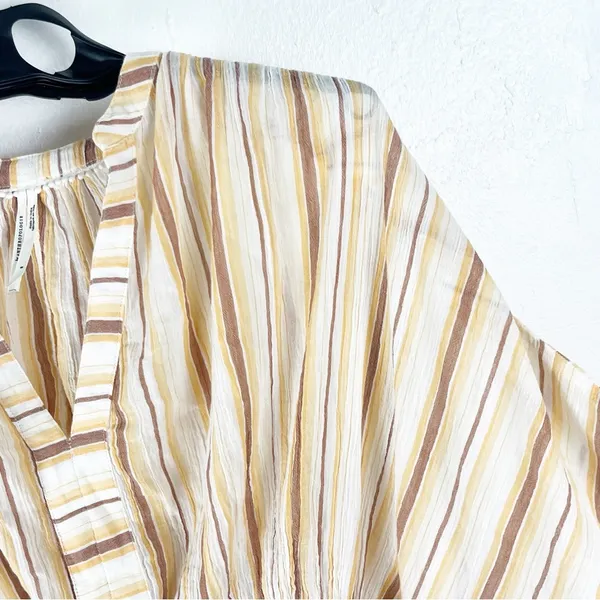BY ANTHROPOLOGIE 100% Cotton Striped Tie-Front Blouse Size Small Boho Casual - Image 6