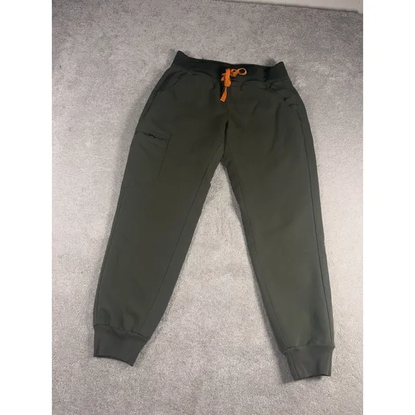 FIGS Zamora Jogger Scrub Pants Dark Olive Green Drawstring Women S/P - Image 2