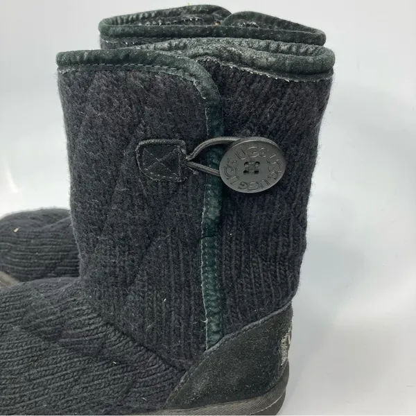 UGG black quilted knit boots size‎ 5 - Image 9