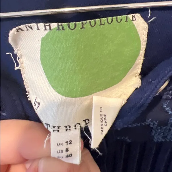 Anthropologie Dubois‎ Embroidered Tunic Dress Navy Size 8 EUC - Image 7